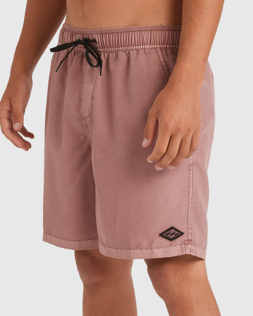 BILLABONG ALL DAY OVERDYE 17" SHORTS - DUSTY ROSE