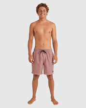 BILLABONG ALL DAY OVERDYE 17" SHORTS - DUSTY ROSE