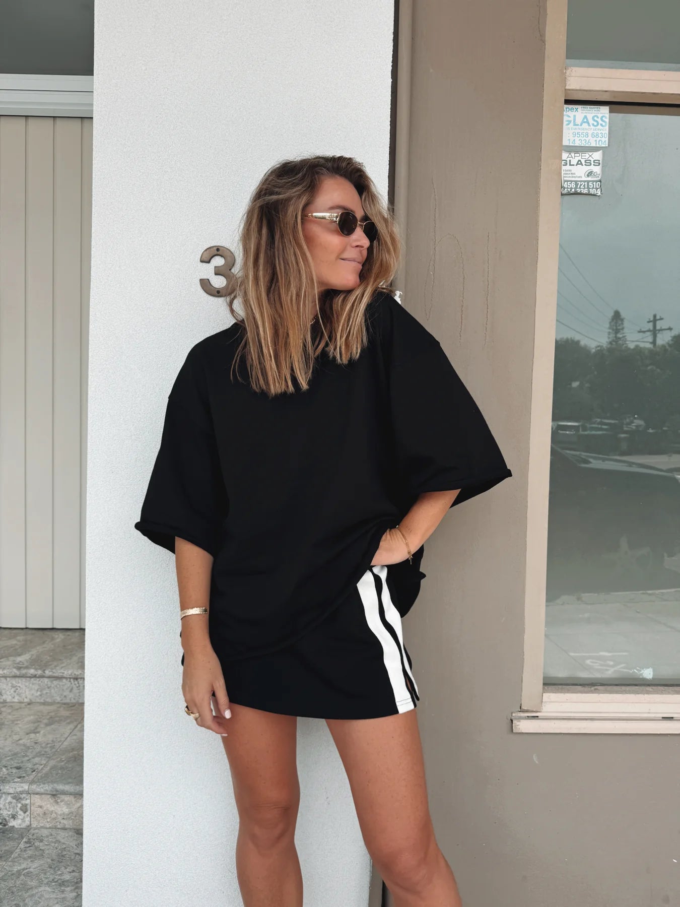 LUNA LANE THE MASON TEE BLACK