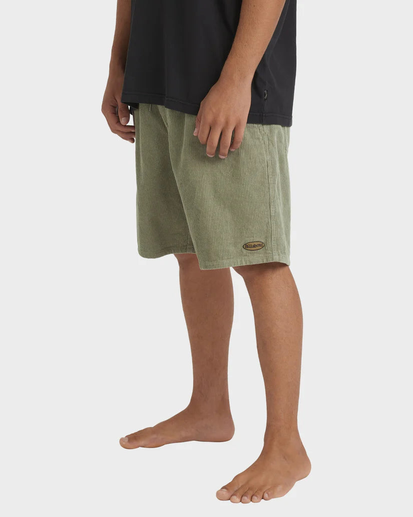 BILLABONG LARRY CORD WALK SHORTS - GREEN ASH