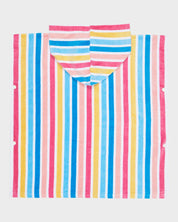 ROXY STAY MAGICAL PRINTED PONCHO BRIGHT WHITE HOLE STRIPE GIRLS