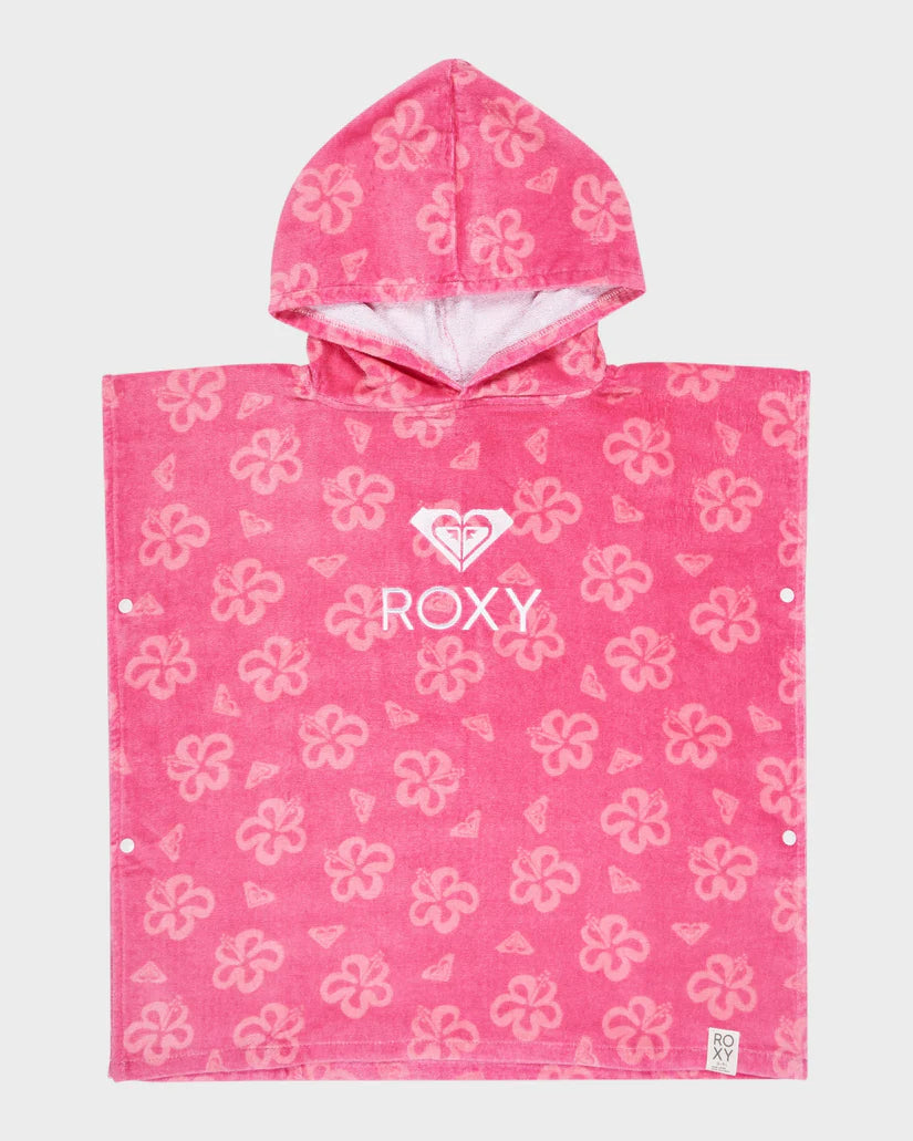 ROXY STAY MAGICAL PRINTED PONCHO PINK COSMOS FLIP FLOWERS GIRLS