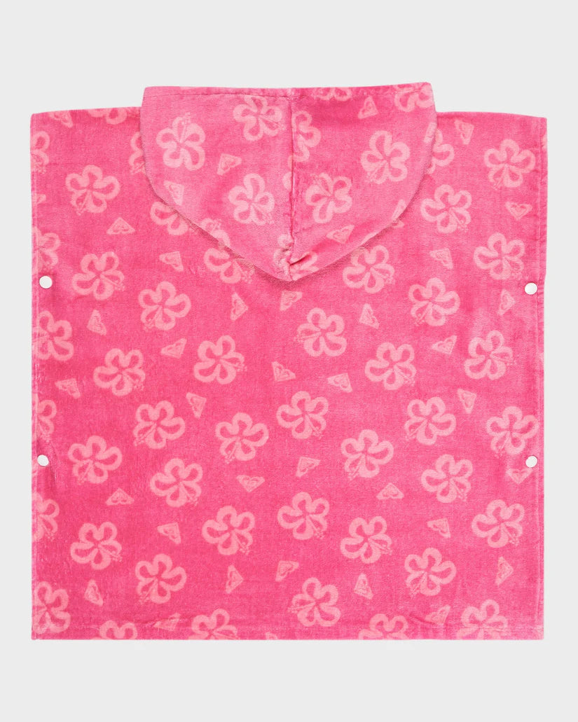 ROXY STAY MAGICAL PRINTED PONCHO PINK COSMOS FLIP FLOWERS GIRLS