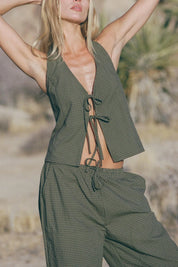 RHYTHM LOUISE CHECK HALTER TOP