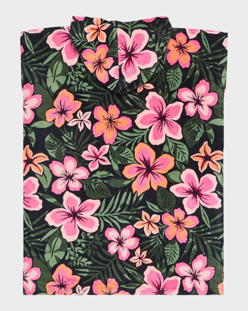 ROXY STAY MAGICAL PRINTED PONCHO ANTHRACITE FEARLESS FLORAL GIRLS