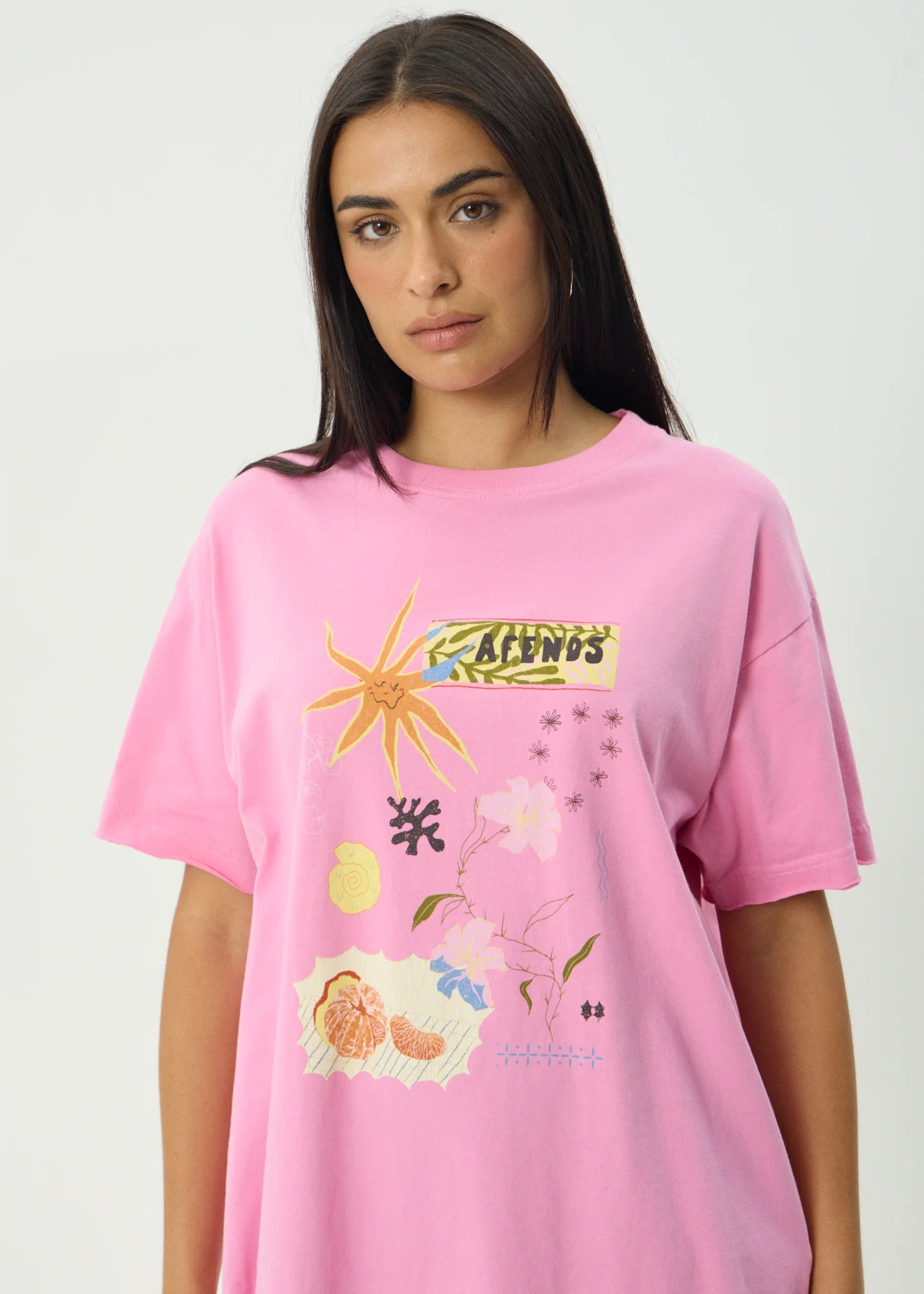 AFENDS AMALFI OVERSIZED TEE – RECYCLED COTTON GRAPHIC T-SHIRT BY ANOUK