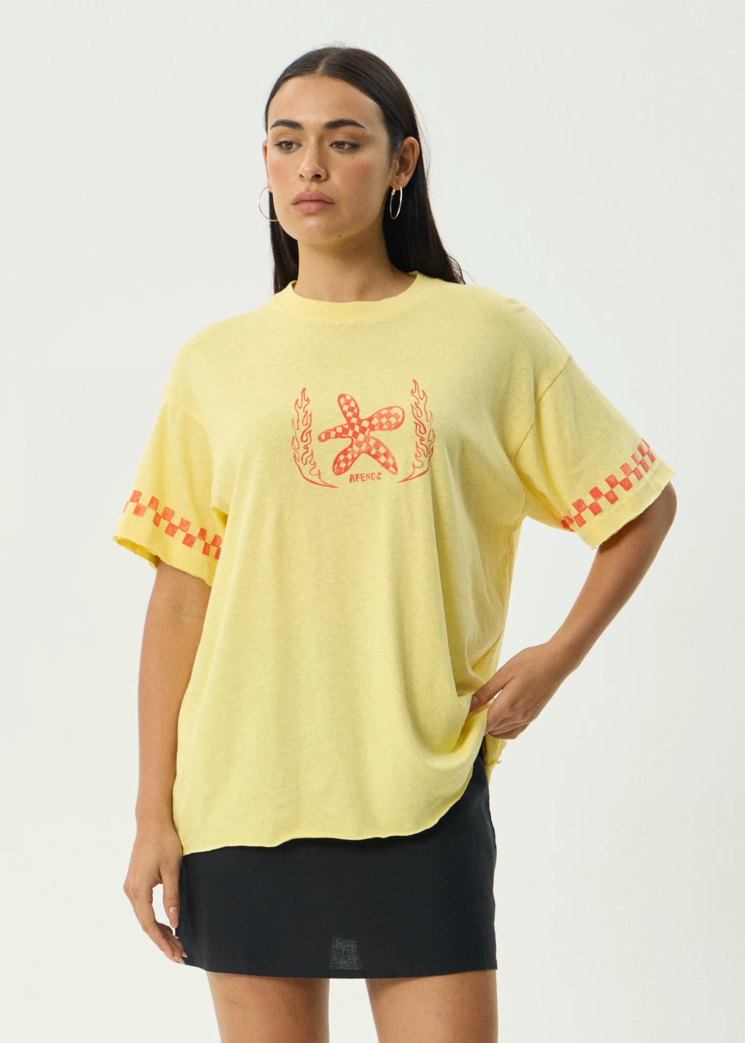 AFENDS CALDA OVERSIZED TEE – HEMP COTTON GRAPHIC T-SHIRT IN NATURAL
