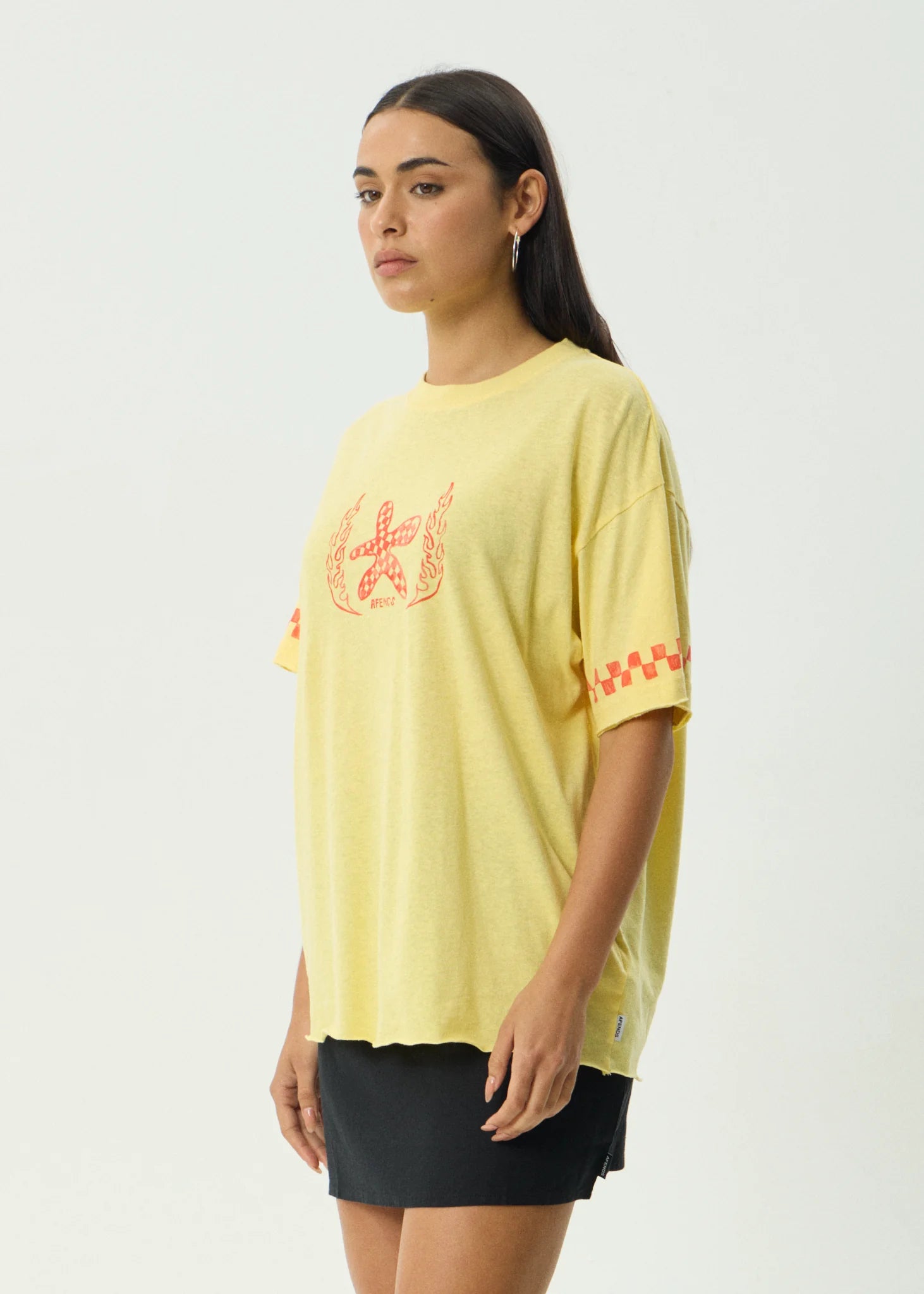 AFENDS CALDA OVERSIZED TEE – HEMP COTTON GRAPHIC T-SHIRT IN NATURAL