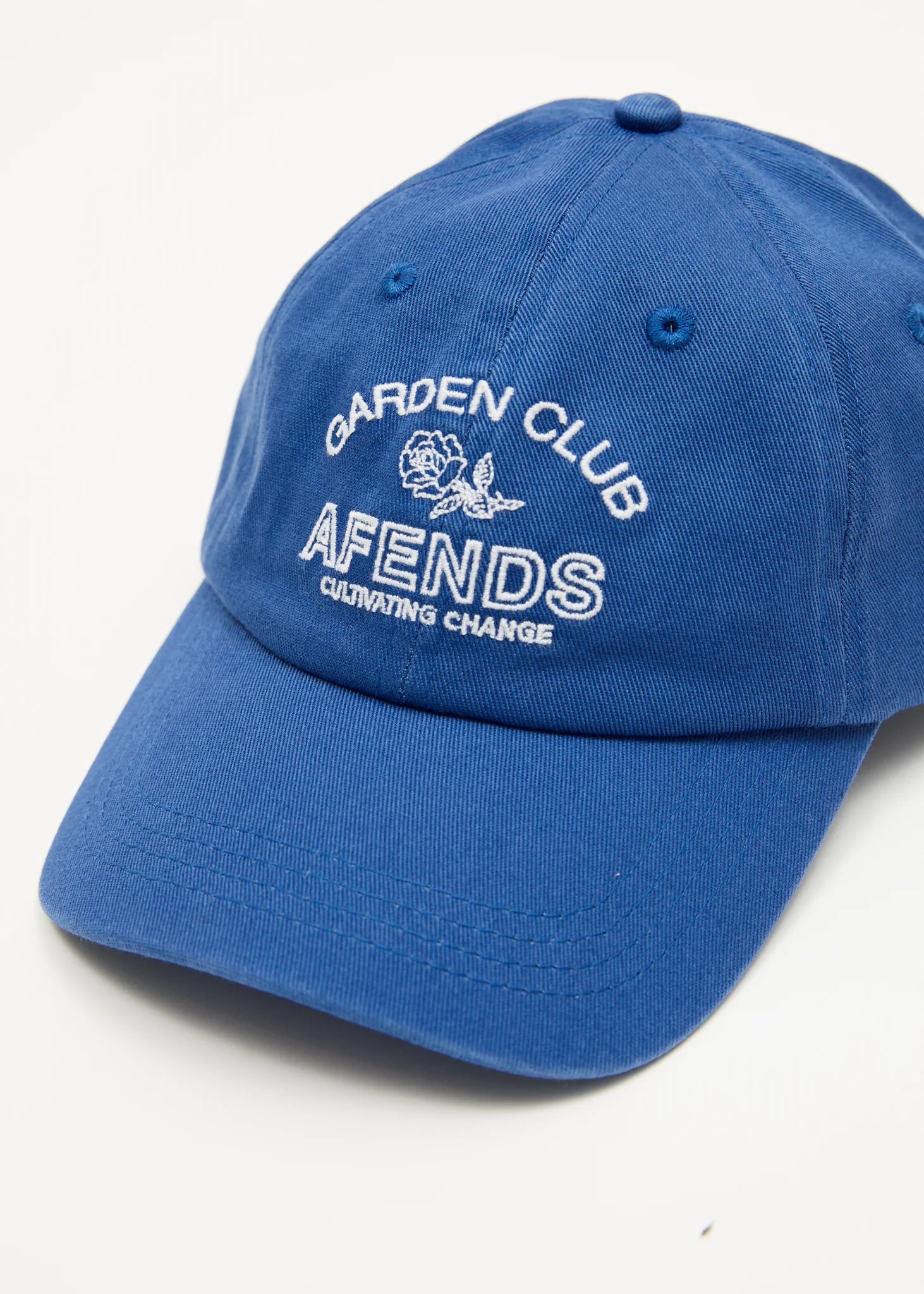 AFENDS CULTIVATE PANELLED CAP – RECYCLED SIX PANEL HAT WITH EMBROIDERY