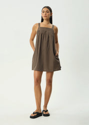 AFENDS CYRUS MINI DRESS – RECYCLED BABYDOLL DRESS WITH ADJUSTABLE TIES