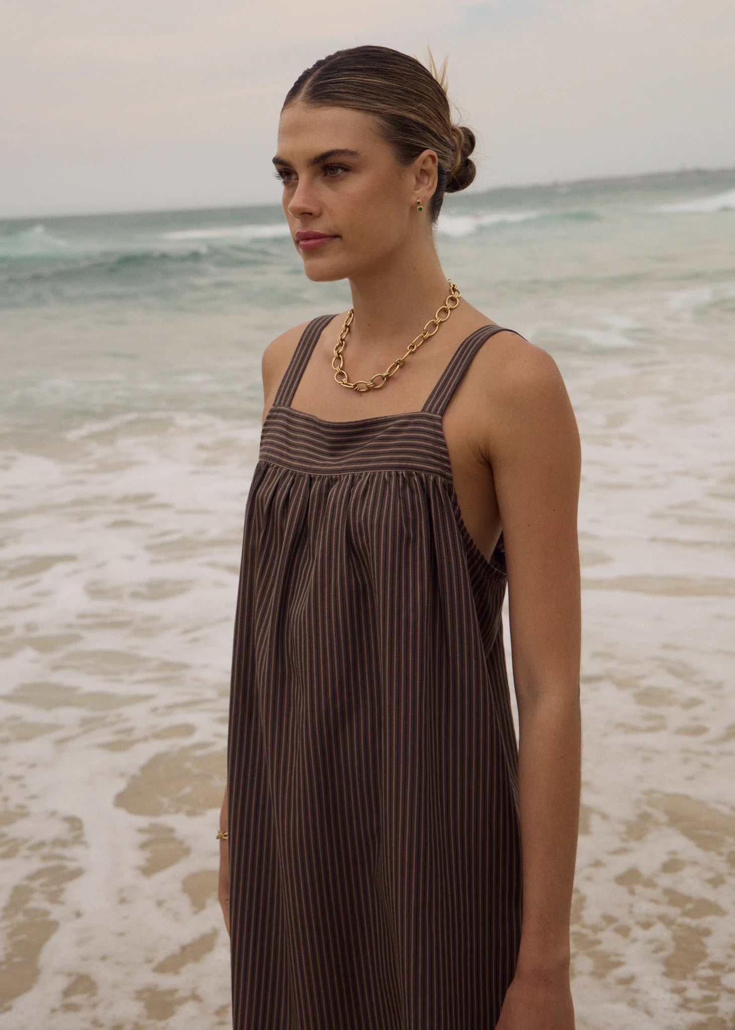 AFENDS CYRUS MINI DRESS – RECYCLED BABYDOLL DRESS WITH ADJUSTABLE TIES