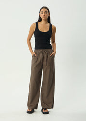 AFENDS CYRUS WIDE LEG PANT – RECYCLED LIGHTWEIGHT DRAWSTRING PANTS