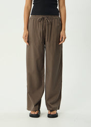 AFENDS CYRUS WIDE LEG PANT – RECYCLED LIGHTWEIGHT DRAWSTRING PANTS