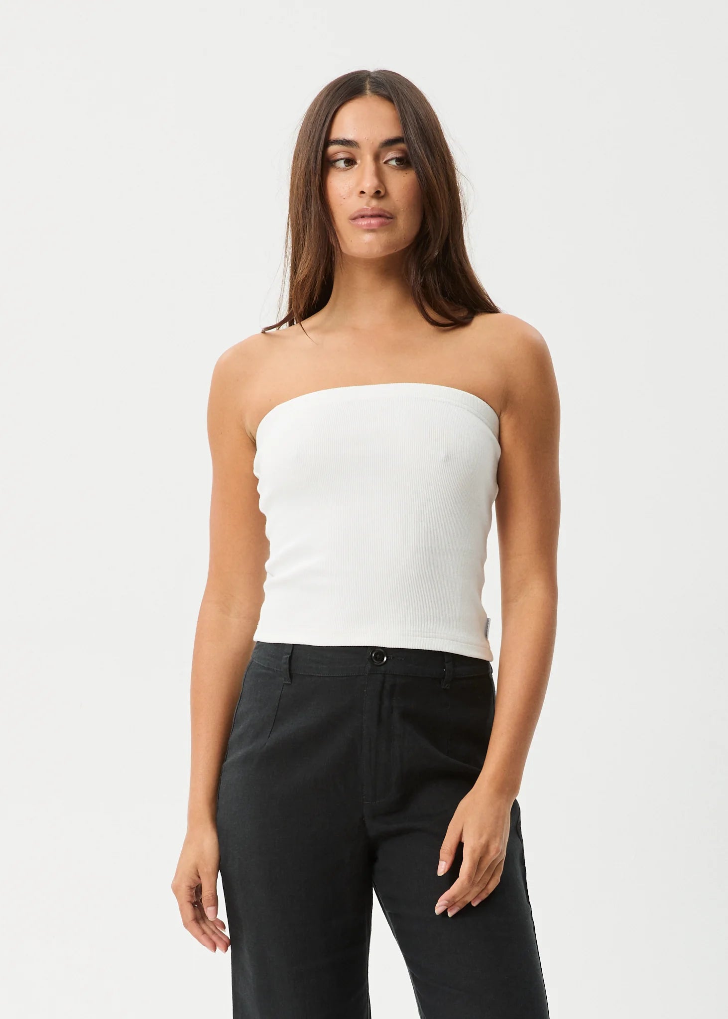 AFENDS JAMIE RIB TUBE TOP – ORGANIC COTTON STRETCH CROP TOP