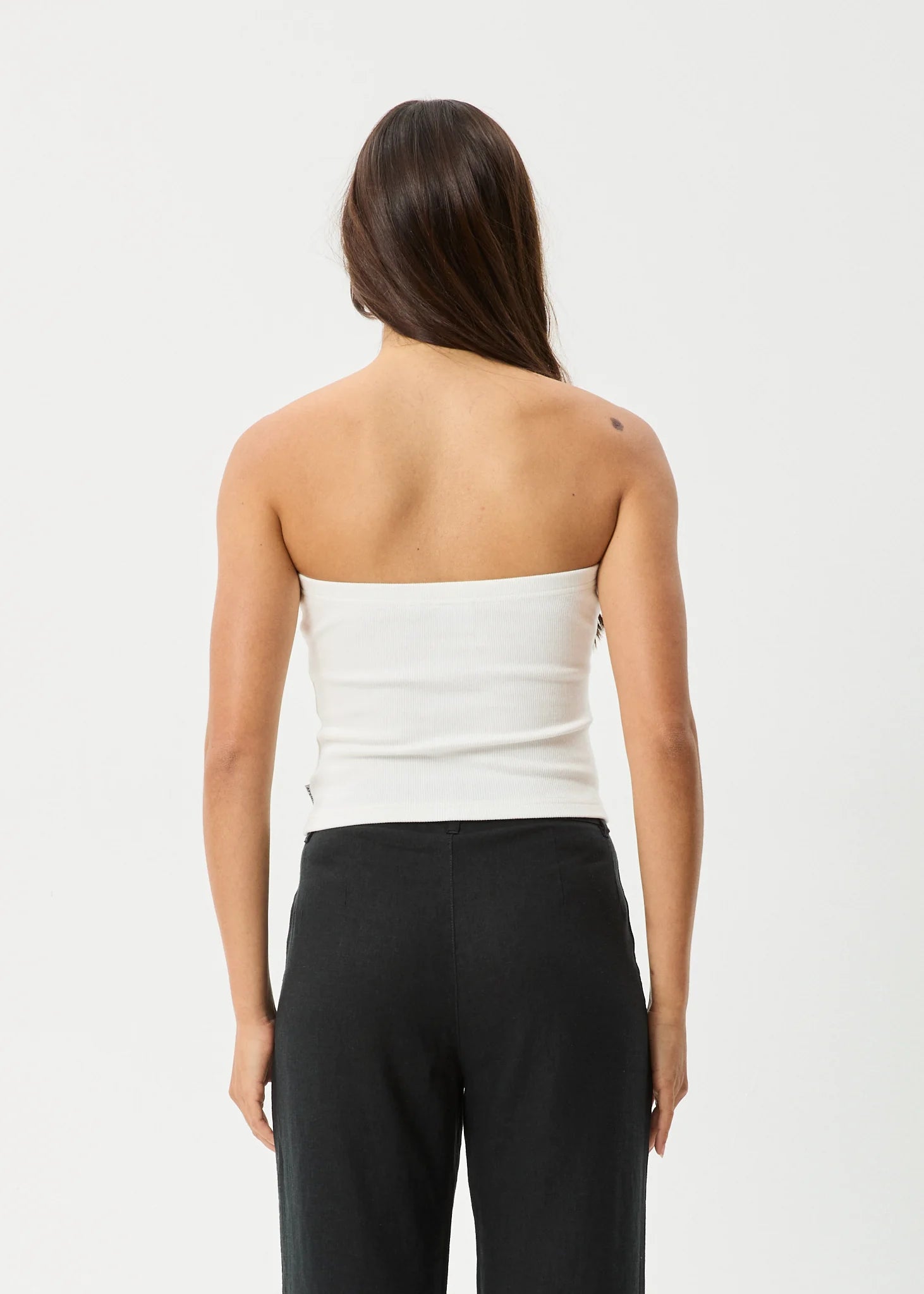 AFENDS JAMIE RIB TUBE TOP – ORGANIC COTTON STRETCH CROP TOP
