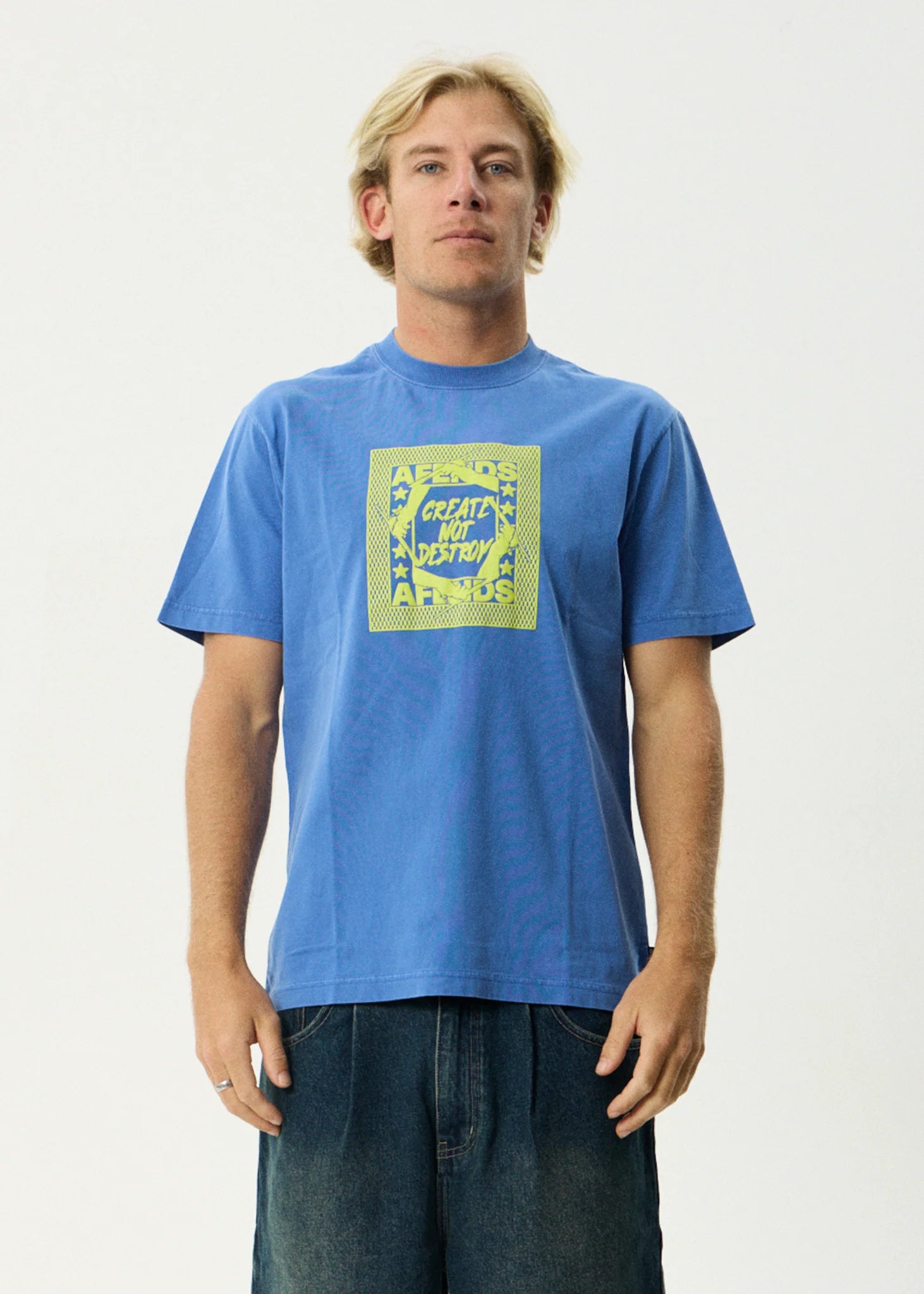 AFENDS PAINTER RETRO TEE – RECYCLED COTTON GRAPHIC T-SHIRT BY JULIAN DURON
