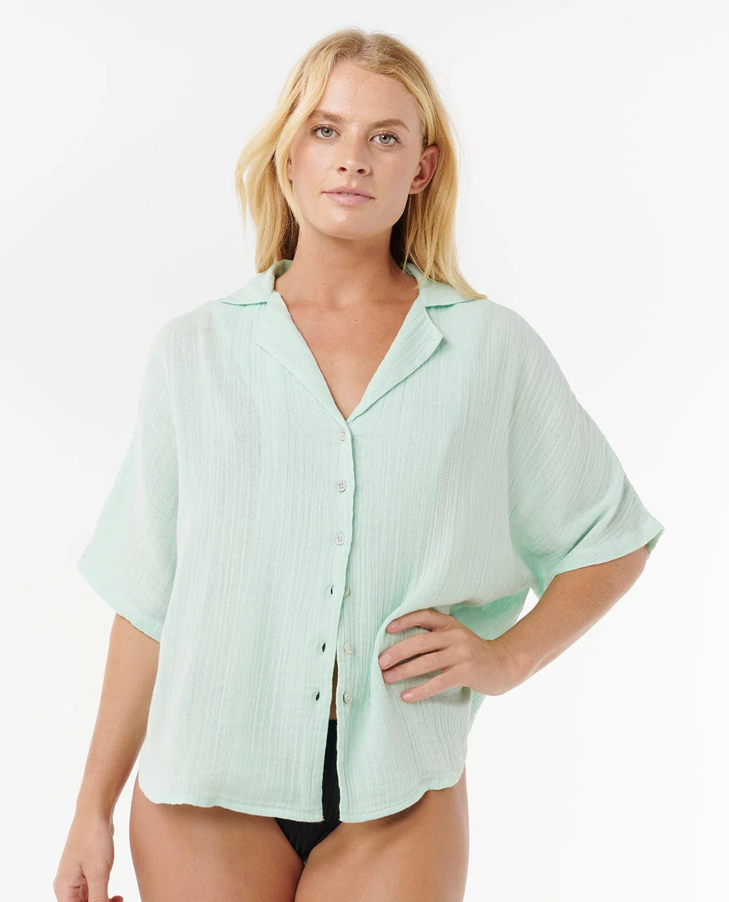 RIP CURL PREMIUM SURF SHIRT AQUA