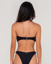 RUSTY SANDALWOOD BANDEAU BIKINI TOP - BLACK