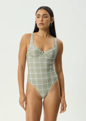 AFENDS SCOUT ONE PIECE – RECYCLED NYLON CHECK UNDERWIRE SWIMSUIT