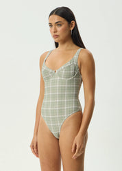 AFENDS SCOUT ONE PIECE – RECYCLED NYLON CHECK UNDERWIRE SWIMSUIT