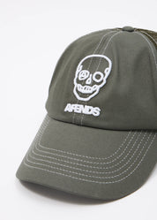 AFENDS SKELETOR SIX PANEL MESH CAP – RECYCLED SNAPBACK HAT WITH EMBROIDERY