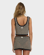 BILLABONG WOMENS LAURA FLIP TIDE TANK TOP – CROCHET STRIPE BOXY FIT