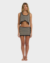 BILLABONG WOMENS LAURA FLIP TIDE TANK TOP – CROCHET STRIPE BOXY FIT