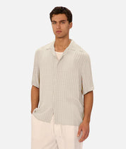 INDUSTRIE THE SIRACUSA SHORT SLEEVE SHIRT - EGG SHELL