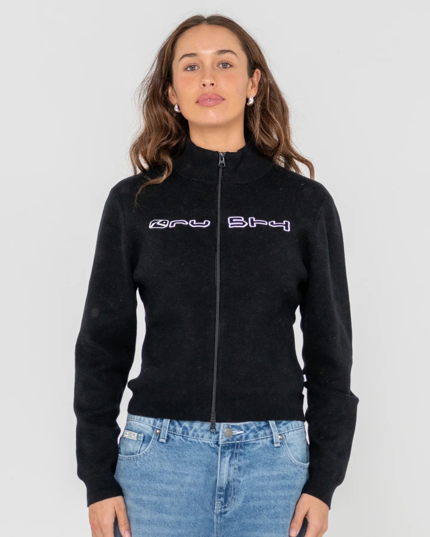 RUSTY SUNDIAL ZIP THROUGH  KNIT