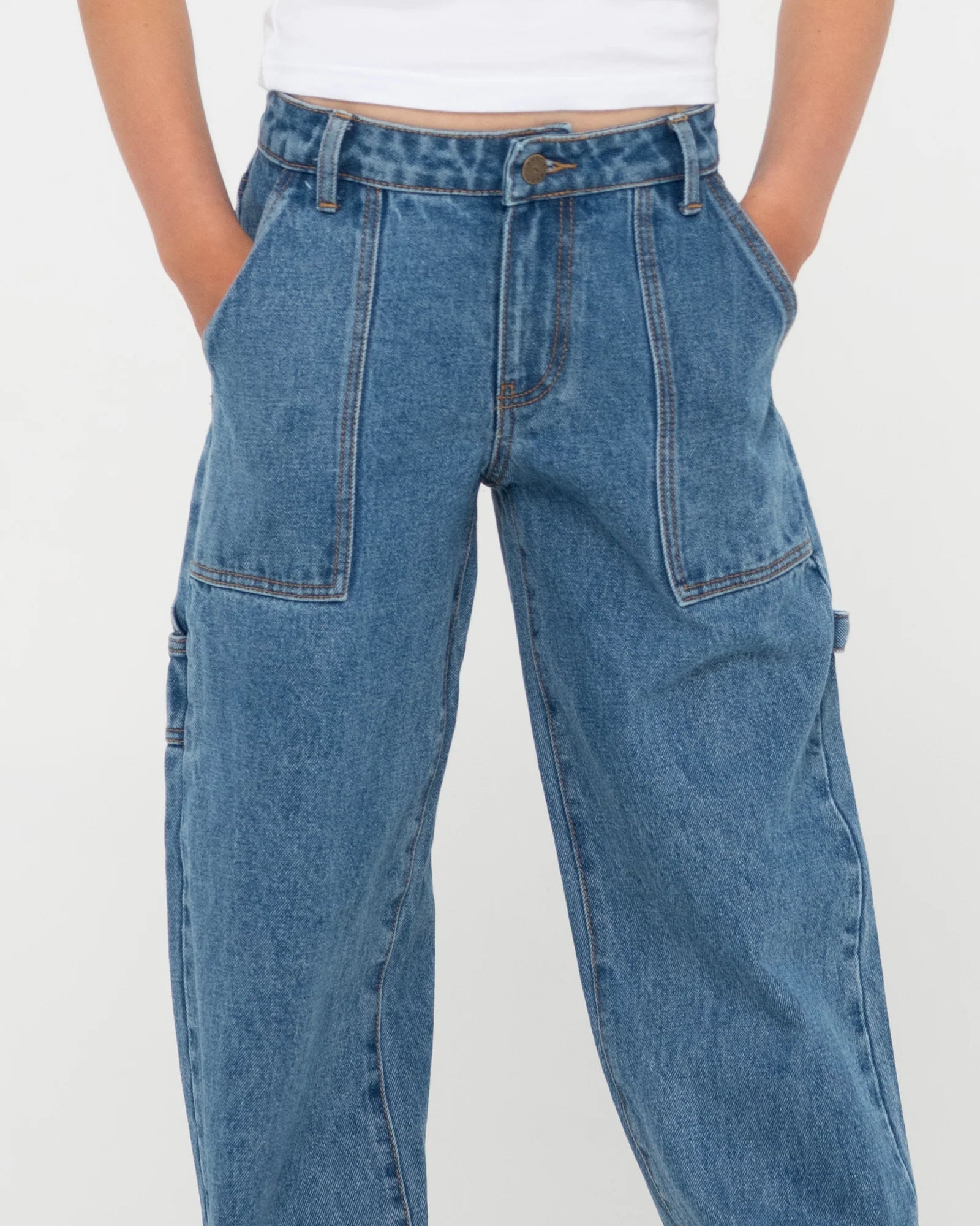 RUSTY BILLIE LOW DENIM CARPENTER PANT GIRLS