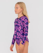 RUSTY HIBISCUS LONG SLEEVE ONE PIECE GIRLS