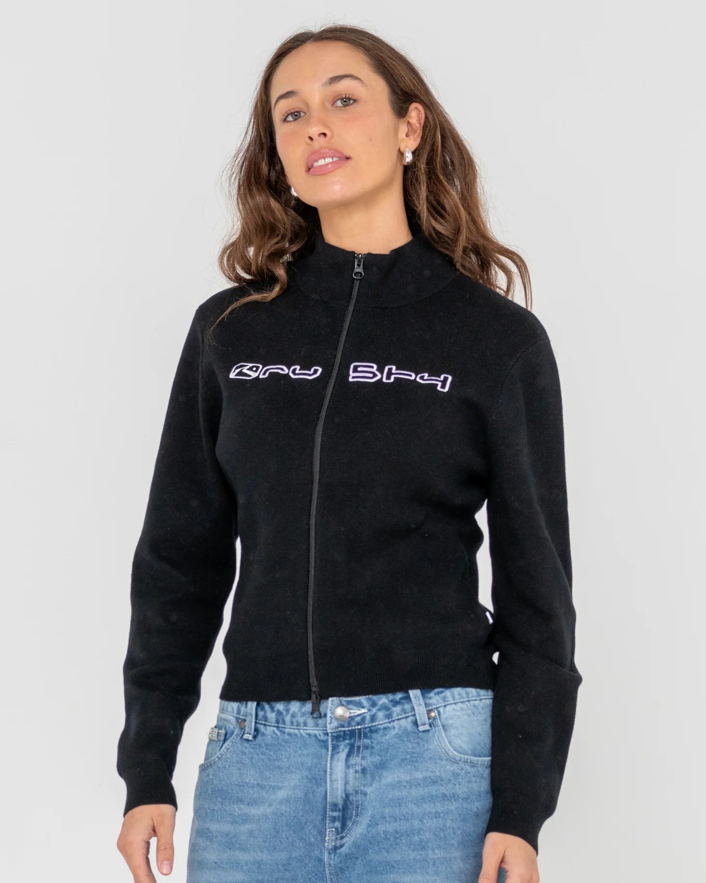 RUSTY SUNDIAL ZIP THROUGH  KNIT