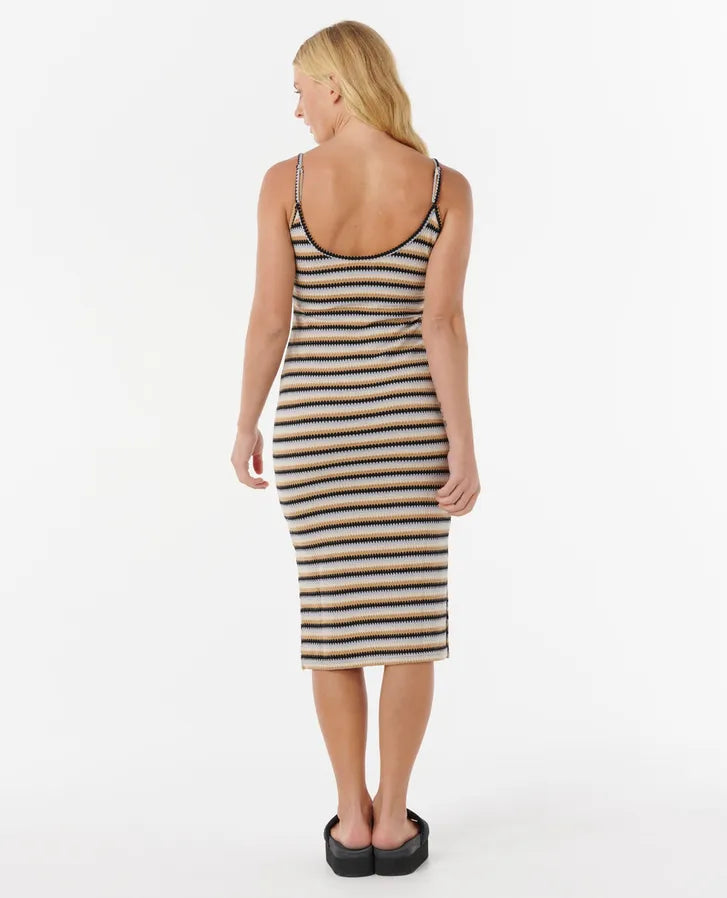 RIPCURL BOBBI STRIPE MIDI DRESS