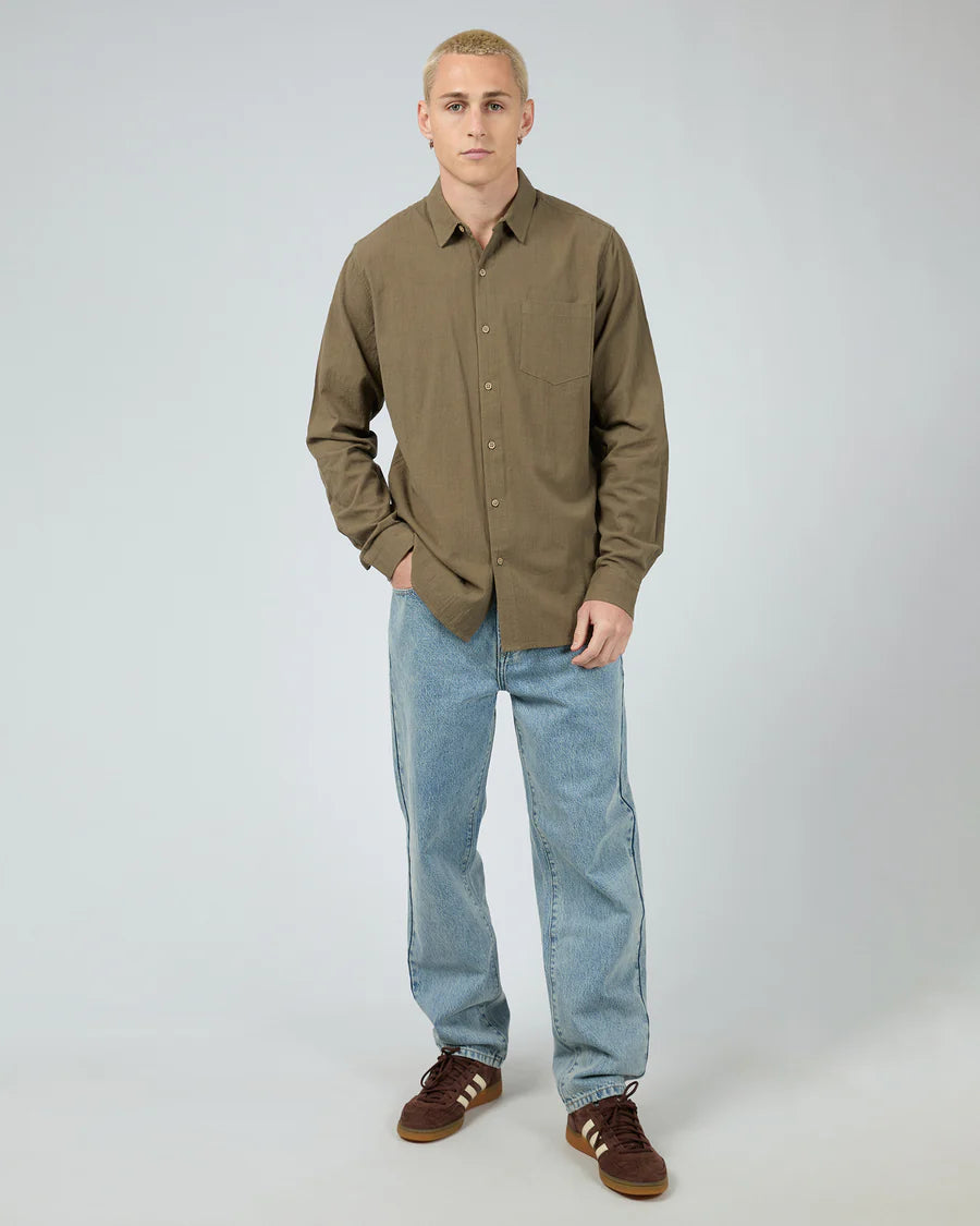 TEXTURE LS SHIRT - KHAK