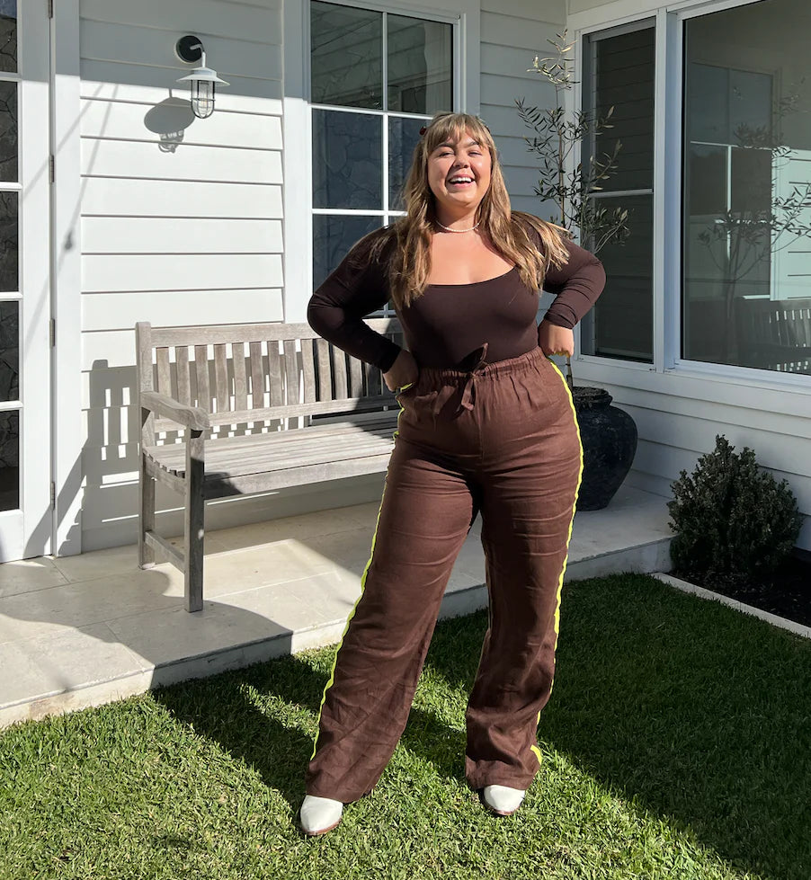LUNA LANE THE KIMI PANTS CHOCOLATE