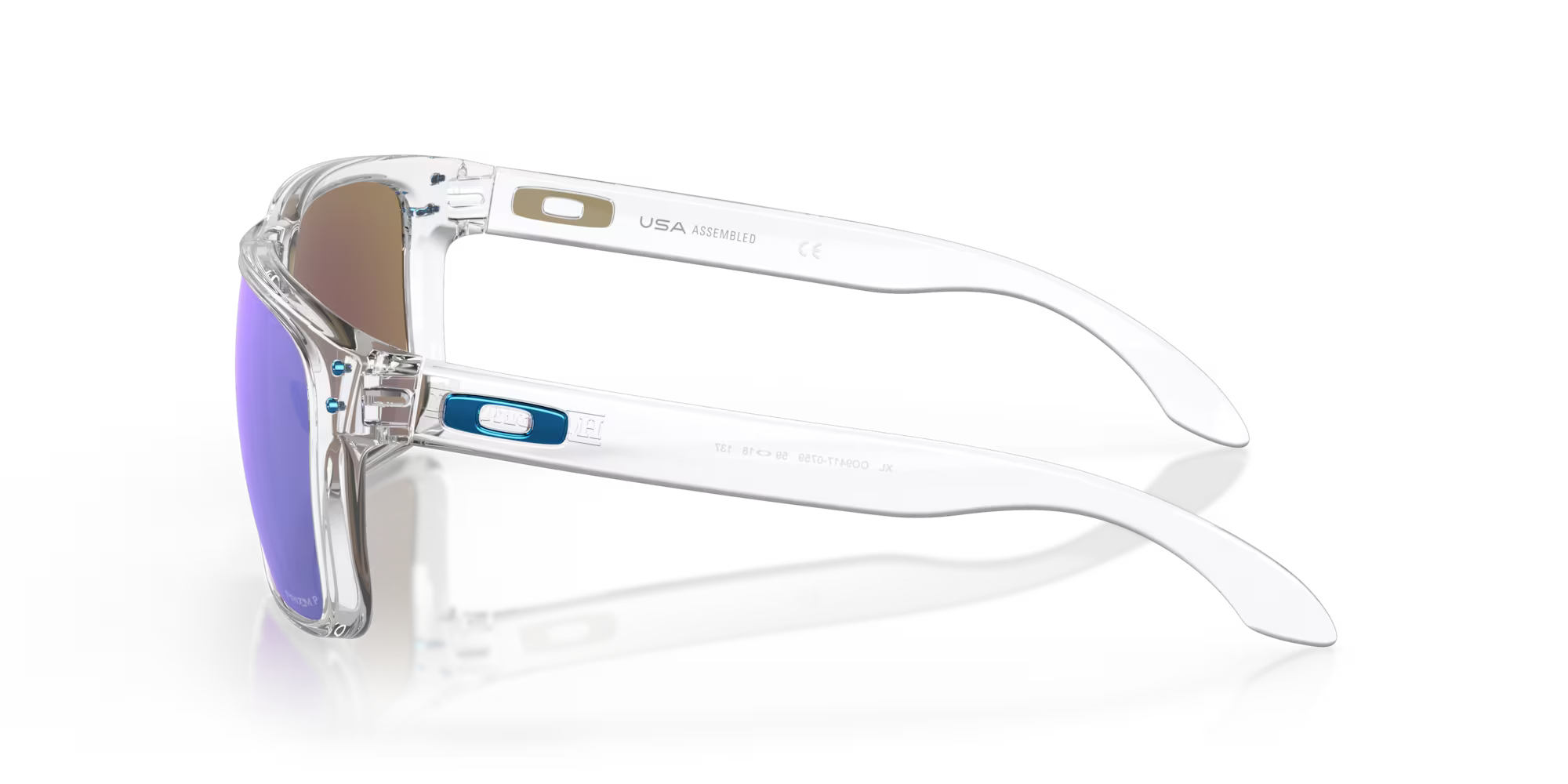 OAKLEY HOOLBROOK XL POLISHED CLEAR W/PRIZM SAPPHR IRID POL