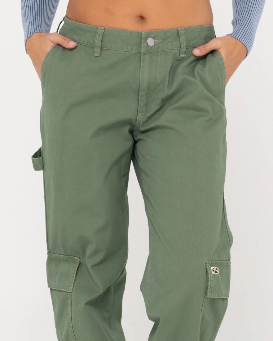 RUSTY CADE LOW STRAIGHT CANVAS CARGO PANT