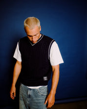RUSTY NEFF - V RIBBED CABLE KNIT VEST