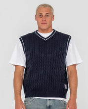RUSTY NEFF - V RIBBED CABLE KNIT VEST