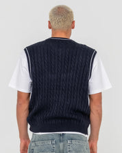 RUSTY NEFF - V RIBBED CABLE KNIT VEST