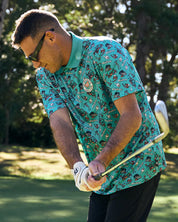 HUEYS GOLF POLO TEAL