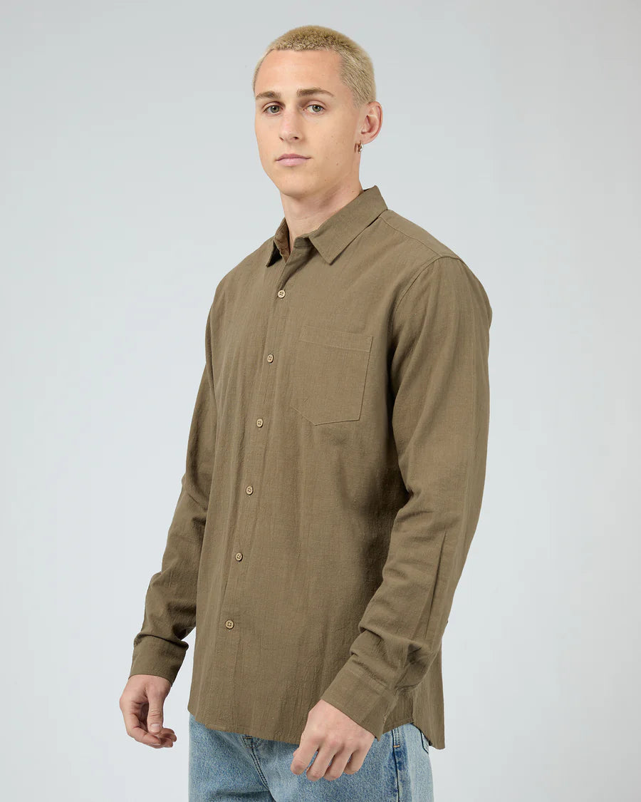 TEXTURE LS SHIRT - KHAK