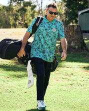 HUEYS GOLF POLO TEAL