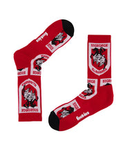 NRL ST GEORGE ILLAWARRA DRAGONS RETRO SNEAKER SOCK 2 PACK