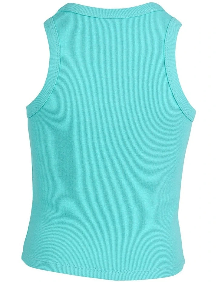 EVE GIRL ATHS RIB TANK TEAL