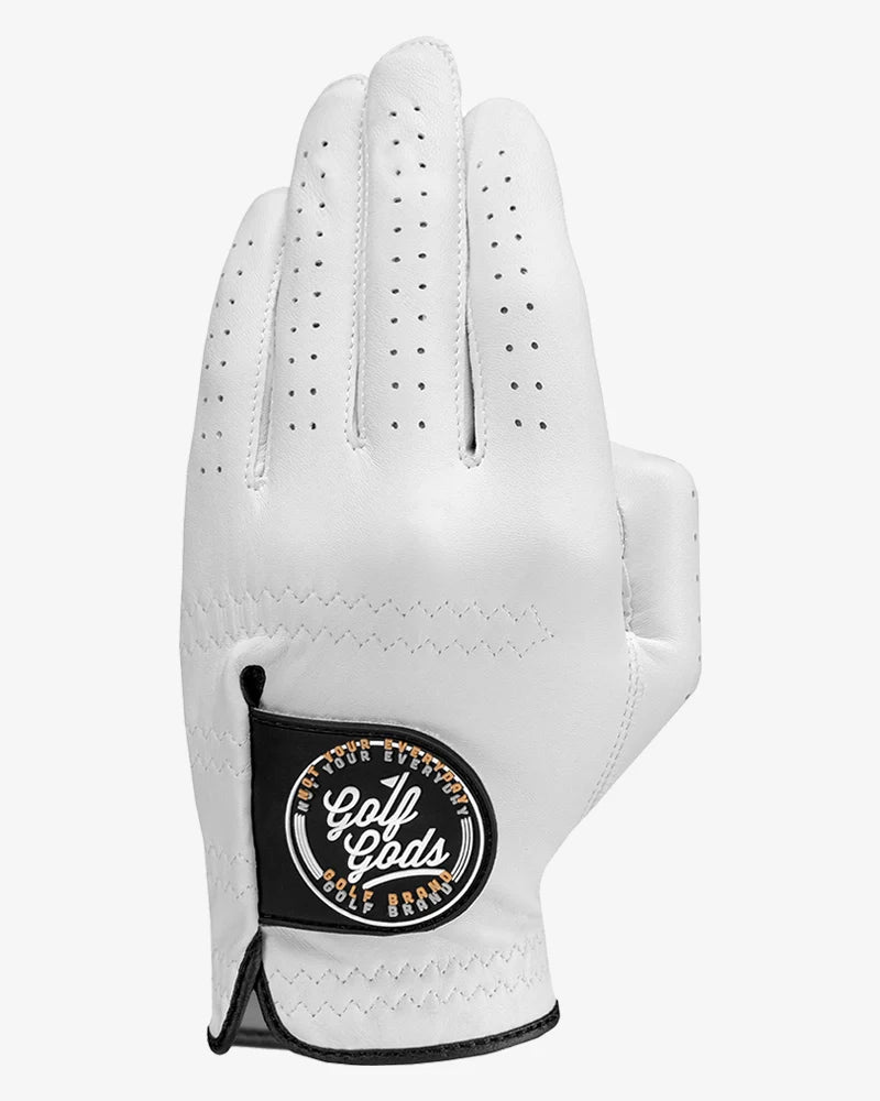 GOLF GODS WHITE CABRETTA LEATHER GOLF GLOVE LEFT HAND