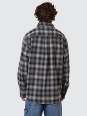 THRILLS BARRIO LONG SLEEVE FLANNEL SHIRT - BLACK