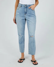 MONCIA MOM JEAN - DESTROYED BLUE