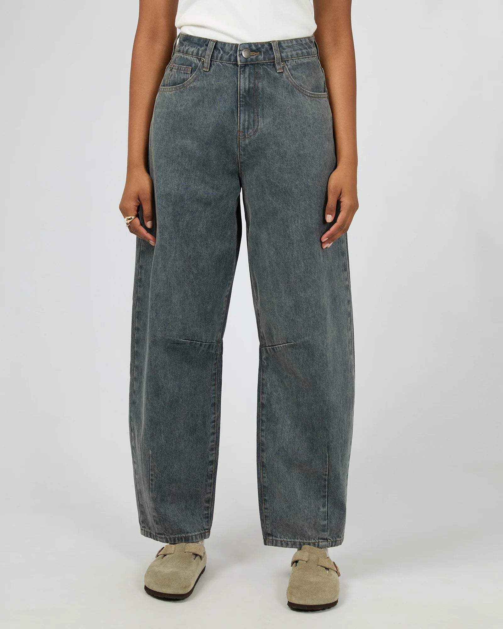 AAE HALLIE BARREL LEG JEAN - SLATE