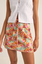 RHYTHM SIERRA FLORAL BIAS CUT MINI SKIRT